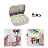 6Pcs Paint Tray Palette DIY for Acrylic Painting Watercolor Palette Beginner With Tin Box