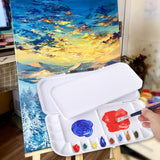 Maxbell Empty Watercolor Palette Paint Case 18 Wells Beginner Portable Paint Palette