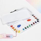 Maxbell Empty Watercolor Palette Paint Case 18 Wells Beginner Portable Paint Palette