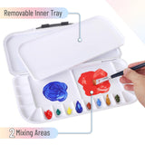 Maxbell Empty Watercolor Palette Paint Case 18 Wells Beginner Portable Paint Palette