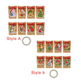 Maxbell 8 Pieces Christmas Gift Bags Reusable Christmas Sacks Festival Goodie Bag Style A