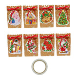 Maxbell 8 Pieces Christmas Gift Bags Reusable Christmas Sacks Festival Goodie Bag Style A