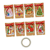 Maxbell 8 Pieces Christmas Gift Bags Reusable Christmas Sacks Festival Goodie Bag Style A