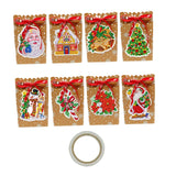 Maxbell 8 Pieces Christmas Gift Bags Reusable Christmas Sacks Festival Goodie Bag Style A