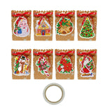 Maxbell 8 Pieces Christmas Gift Bags Reusable Christmas Sacks Festival Goodie Bag Style A
