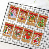 Maxbell 8 Pieces Christmas Gift Bags Reusable Christmas Sacks Festival Goodie Bag Style A