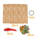 Maxbell 8 Pieces Christmas Gift Bags Reusable Christmas Sacks Festival Goodie Bag Style A
