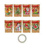 Maxbell 8 Pieces Christmas Gift Bags Reusable Christmas Sacks Festival Goodie Bag Style B