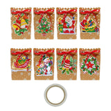 Maxbell 8 Pieces Christmas Gift Bags Reusable Christmas Sacks Festival Goodie Bag Style B