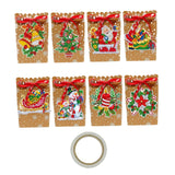 Maxbell 8 Pieces Christmas Gift Bags Reusable Christmas Sacks Festival Goodie Bag Style B