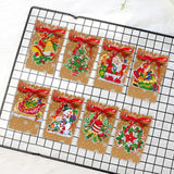 Maxbell 8 Pieces Christmas Gift Bags Reusable Christmas Sacks Festival Goodie Bag Style B