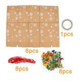 Maxbell 8 Pieces Christmas Gift Bags Reusable Christmas Sacks Festival Goodie Bag Style B