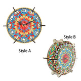 Maxbell 5D Diamond Craft Clock Mandala Floral Clock Tabletop Clock for Bedroom Decor Style A