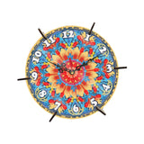 Maxbell 5D Diamond Craft Clock Mandala Floral Clock Tabletop Clock for Bedroom Decor Style A