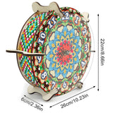 5D Diamond Craft Clock Mandala Floral Clock Tabletop Clock for Bedroom Decor Style B