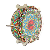 5D Diamond Craft Clock Mandala Floral Clock Tabletop Clock for Bedroom Decor Style B