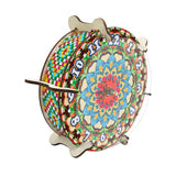 5D Diamond Craft Clock Mandala Floral Clock Tabletop Clock for Bedroom Decor Style B