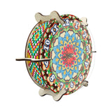 5D Diamond Craft Clock Mandala Floral Clock Tabletop Clock for Bedroom Decor Style B