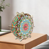 5D Diamond Craft Clock Mandala Floral Clock Tabletop Clock for Bedroom Decor Style B