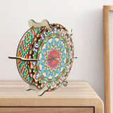 5D Diamond Craft Clock Mandala Floral Clock Tabletop Clock for Bedroom Decor Style B