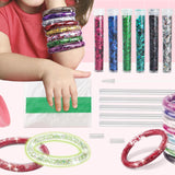 Maxbell Glitter Bracelet Making Handmade Girls Bracelet Making Set for Birthday Gift