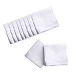 10 Pieces Cotton Hanky for Men Suit Solid White Handkerchiefs for DIY Crafts 20cmx20cm