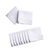 10 Pieces Cotton Hanky for Men Suit Solid White Handkerchiefs for DIY Crafts 20cmx20cm