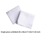 10 Pieces Cotton Hanky for Men Suit Solid White Handkerchiefs for DIY Crafts 28cmx28cm