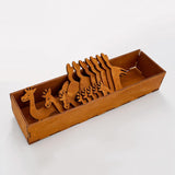 Wooden Animal Bobbin Set Wood Lightweight Embroidery Thread Storage