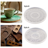 Coaster Silicone Mould Lightweight Reusable Round Tray Gypsum Model for Desk Style A