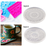 Coaster Silicone Mould Lightweight Reusable Round Tray Gypsum Model for Desk Style A