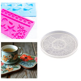 Coaster Silicone Mould Lightweight Reusable Round Tray Gypsum Model for Desk Style A