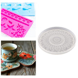 Coaster Silicone Mould Lightweight Reusable Round Tray Gypsum Model for Desk Style B