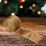 Christmas Ribbon DIY Gift Wrapping Ribbon for Bouquet Garland Craft Projects Gold