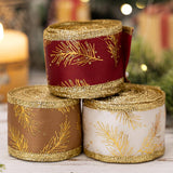 Christmas Ribbon DIY Gift Wrapping Ribbon for Bouquet Garland Craft Projects Gold