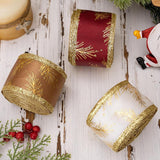 Christmas Ribbon DIY Gift Wrapping Ribbon for Bouquet Garland Craft Projects Gold