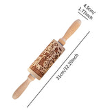 Maxbell Embossed Rolling Pin for Party Favors Thanksgiving Father and Mother's Gifts Style A