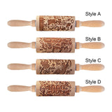 Maxbell Embossed Rolling Pin for Party Favors Thanksgiving Father and Mother's Gifts Style A
