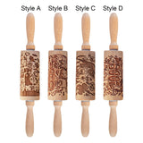 Maxbell Embossed Rolling Pin for Party Favors Thanksgiving Father and Mother's Gifts Style A