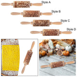 Maxbell Embossed Rolling Pin for Party Favors Thanksgiving Father and Mother's Gifts Style A