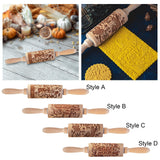 Maxbell Embossed Rolling Pin for Party Favors Thanksgiving Father and Mother's Gifts Style A