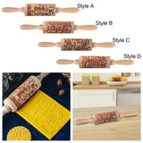 Maxbell Embossed Rolling Pin for Party Favors Thanksgiving Father and Mother's Gifts Style A