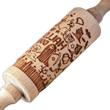 Maxbell Embossed Rolling Pin for Party Favors Thanksgiving Father and Mother's Gifts Style A