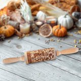 Maxbell Embossed Rolling Pin for Party Favors Thanksgiving Father and Mother's Gifts Style A