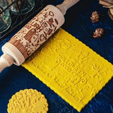 Maxbell Embossed Rolling Pin for Party Favors Thanksgiving Father and Mother's Gifts Style A