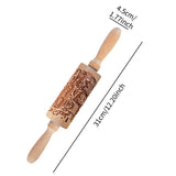 Maxbell Embossed Rolling Pin for Party Favors Thanksgiving Father and Mother's Gifts Style B