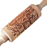 Maxbell Embossed Rolling Pin for Party Favors Thanksgiving Father and Mother's Gifts Style B