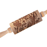 Maxbell Embossed Rolling Pin for Party Favors Thanksgiving Father and Mother's Gifts Style C