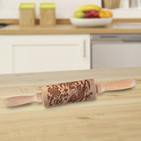 Maxbell Embossed Rolling Pin for Party Favors Thanksgiving Father and Mother's Gifts Style C