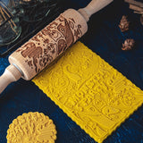 Maxbell Embossed Rolling Pin for Party Favors Thanksgiving Father and Mother's Gifts Style C